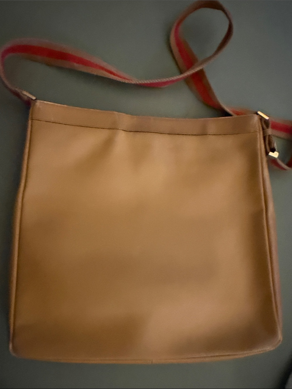 Leather Shoulder Bag - Brown with Gold Hardware - Picture 5 of 6